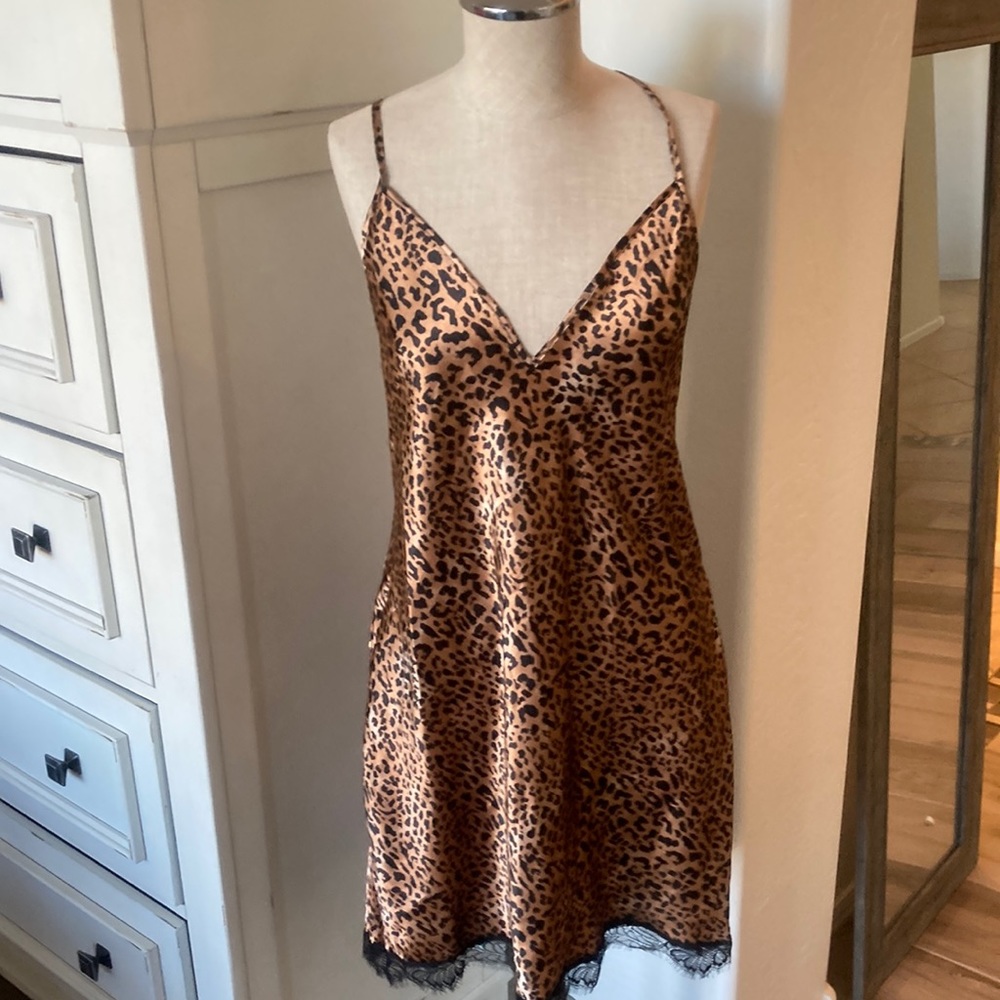 NWT In Bloom by Jonquil L animal print chemise nightgown